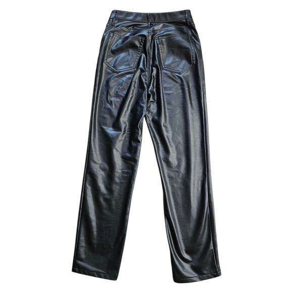 Abercrombie & Fitch Criss-Cross Waist Vegan Leather 90s Straight Leg 26/2 - Picture 5 of 9
